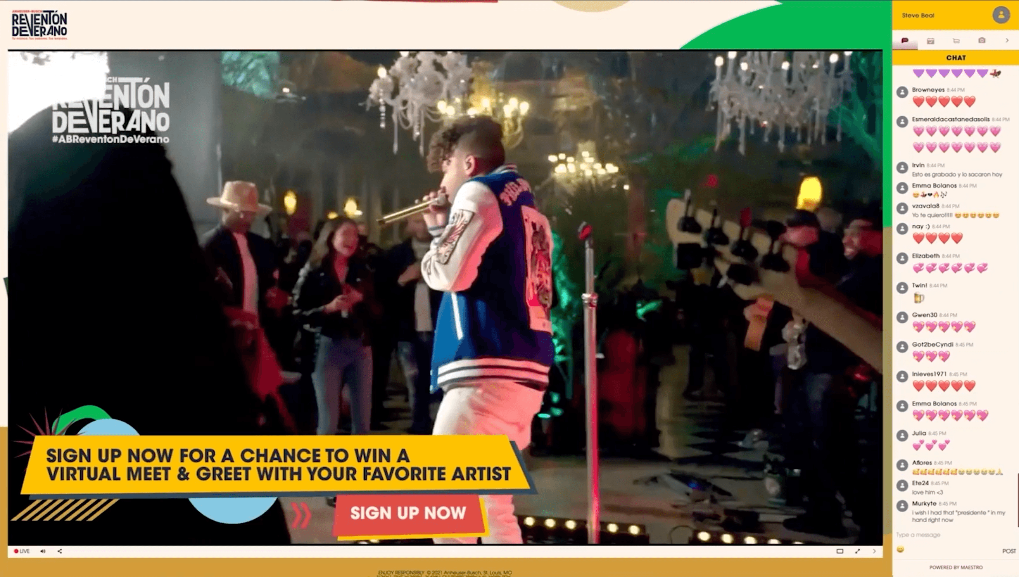 Anheuser Busch Reventon de Verano website